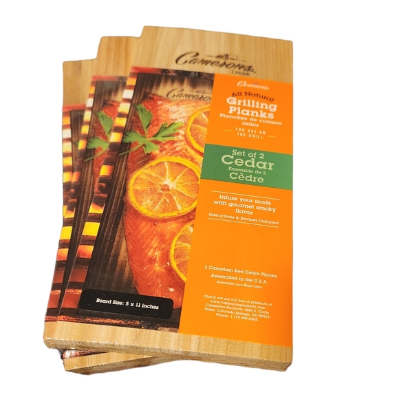 3 Sets(6 Planks)All Natural Camerons Gourmet Cedar Grilling Planks Food Smoking - Picture 1 of 6